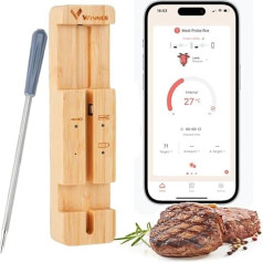 TKMARS Meat Grillthermometer Backthermometer Küchenthermometer Kabelloses Fleischthermometer mit 100-Meter-Messbereich German App für Backöfen, Grills, Pfannen und Grillplatten