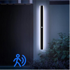 ANKBOY 120 cm gara āra sienas lampa ar kustības sensoru LED sienas lampas antracīta krāsā ar kustības sensoru Ūdensizturīga āra lampa garāžu vārtiem, 40 W, auksti balta, 6000 K