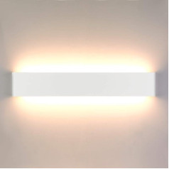 Lightess 20 W 50 cm sienas gaisma iekštelpu LED sienas lampa kāpņu lampas Modern White ar augšupejošu gaismu IP44 no tīra alumīnija dzīvojamai istabai, guļamistabai, gaitenim, gaitenim, kāpnēm utt. Silti balta