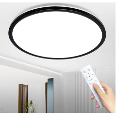 MOONSEA Griestu gaisma LED griestu gaisma 36 W Ultra plānas dimmable ar tālvadības pulti 3000-6500 K Diametrs 40 cm Griestu gaisma plakana melna apaļa dzīvojamā istaba guļamistaba virtuve vannas istaba