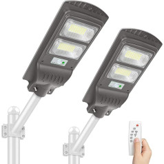 2 iepakojuma 200W saules gaismas ar saules paneli āra 6500K baltā gaisma Ūdensizturīgs IP65 96 LED saules gaismas dārzam, celiņiem un sienām