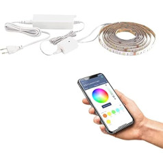 EGLO connect.z Smart-Home LED Stripe-Z Strip 8 m, ZigBee, lietotne un balss vadība Alexa, regulējama gaismas krāsa (silti balta/auksti balta), RGB, regulējama, pašlīmējoša, saīsināma