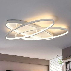 ZMH Griestu gaisma LED griestu gaisma dzīvojamā istaba Dimmable Living Room Lamp Modern 2Ring Design Virtuves lampa 76 W White Lielais griestu apgaismojums ar tālvadības pulti guļamistabai Virtuves ēdamistaba Birojs