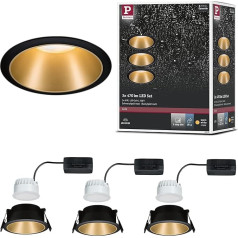 Paulmann Cole Coin iegremdējamais starmešu apgaismojums 3 līmeņi Dimmable Diametrs 88 mm 1 x 6,5 W 460 Lumen IP44 Aizsardzība pret šļakatām 2700 Kelvīnu iegremdējamā gaisma