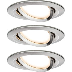 Paulmann 92959 Nova Plus LED padziļinājumā iebūvēta lampa Smart Home Zigbee komplekts apaļš grozāms 3 x 6 W dimmējams padziļinājumā iebūvēts prožektors matēta dzelzs punktveida alumīnija cinka 2700 K