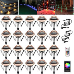 RGB LED iegremdētas grīdas lampas āra WiFi DC12V diametrs 35 mm IP65 ūdensnecaurlaidīgs iegremdējamo starmešu LED iekštelpu prožektors Grīdas iegremdējamo starmešu komplekts darbojas ar Alexa, Google Home - 20 gab. iepakojums