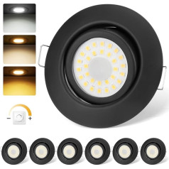 cloksh LED iegremdējamais starmešu apgaismojums 230 V Dimmable Black LED starmeši 5 W IP44 iegremdējamie gaismekļi Griežamie griestu starmeši Warm White 3000 K Neutral White 4000 K Cool White 6000 K Recessed Spotlights