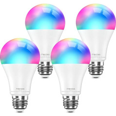 meross Smart LED lampa WLAN Dimmable Light Bulb Inteliģenta daudzkrāsaina spuldze Ekvivalents 60W E27 2700K-6500K RGBCW Saderīga ar Alexa, Google Home un SmartThings