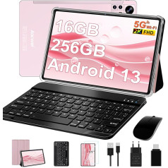 AOCWEI 2023 planšetdators 11 collu planšetdators ar tastatūru un peli, Android 13 5GWLAN, 16GB RAM 256GB ROM (512GB TF), Octa-Core, planšetdators 2K 2000 x 1200 IPS, 8600 mAh, Bluetooth 5.0, Rose Gold