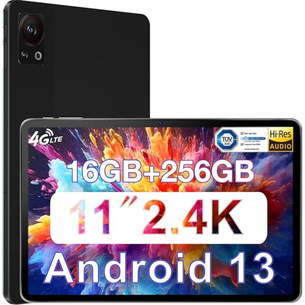 DOOGEE T30S planšetdators 11 collas, 2.4K displejs, 16(6+10) GB RAM 256GB ROM (1TB TF), 8580mAh/10W, Android 13, Smart PA, 13MP/8MP Android planšetdators, Dual Nano SIM 4G LTE + 5G WiFi, DRM L1, melns