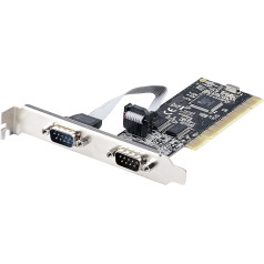 StarTech.com 2 portu PCI RS232 sērijveida interfeisa karte - Sērijas interfeisa karte - Dual DP9 kontrollera PCI karte - Standarta un zema profila ligzdas stiprinājums - Windows/Linux (PCI2S5502)