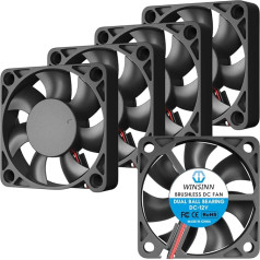 WINSINN 50mm ventilators 12V 3D printeris Micro 12V ventilators 5010 Double Ball Bearings Brushless Cooling 50mm x 10mm 2PIN (Pack of 5)