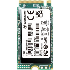 Transcend MTE400S 1TB NVMe PCIe Gen3 x4 M.2 2242 3D TLC NAND (TS1TMTE400S) iekšējais cietvielu disks (SSD)