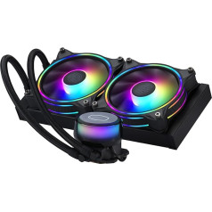 Cooler Master MasterLiquid ML240 Illusion CPU Liquid Cooler - AIO Water Cooling System, 3rd Gen Pump, Black