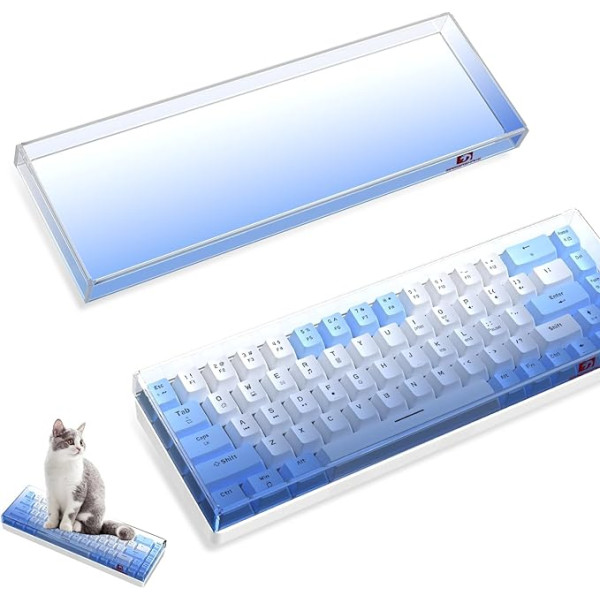 MAMBASNAKE Premium Acrylic 87-Key Keyboard Cover Dust Cover Waterproof Anti-Snock Clear Keyboard Cover for TKL PC Mechanical Gaming Keyboard, 12.2 x 4 x 0.9 collas, saderīgs ar K68 RK68 SKY68 T8