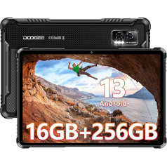 DOOGEE R08 āra planšetdators 16GB(6+10GB) RAM+256GB ROM(2TB TF) 10.1 Zoll 7680mAh, Android 13 Rugged Tablet PC 13MP+5MP Kamera Octa Core Wasserdicht Tablet, Dual SIM 4G LTE/5G WiFi/Face ID/OTG/GPS