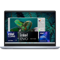 Dell Inspiron 7440 klēpjdators - 14,0 collu 16:10 2,8K (2880 x 1800) displejs, Intel Core Ultra 7 procesors, 32 GB LPDDR5X RAM, 1 TB SSD, Intel Arc Graphics, pirkstu nospiedumu lasītājs, Windows 11 Home - ledus zils