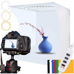 DUCLUS Light Tent Photo Box 30 x 30 cm Portable Light Box Photo Studio with Dimmable 88 LED Lighting + 6 Background for Photography Mini Product/Jewellery/Collection Models