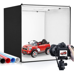 Heorryn Photo Studio Light Tent Set 80 x 80 x 80 cm Dimmable Photo Box with 270 Pieces LED Lighting and 4 Colour Backgrounds for Photography