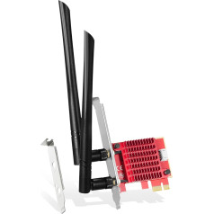 Binardat WiFi7 karte BE200 PCIe WiFi tīkla adapteris, Intel BE200NGW mikroshēma Bluetooth 5.4, 8774Mbps, trīsjoslu 2,4GHz/5GHz/6GHz OFDMA un MU-MIMO, Windows 10/11