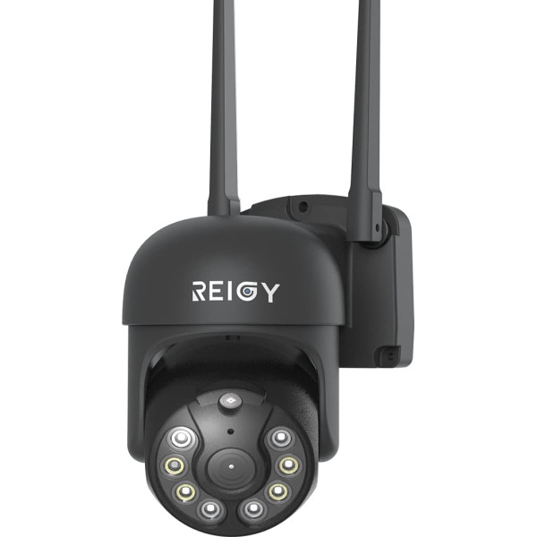 REIGY 1296P Āra novērošanas kamera WiFi 360 360 3MP PTZ IP kamera, Domo videonovērošana ar IP66 ūdensnecaurlaidību un nakts redzamību, kustības izsekošana, 2 virzienu audio saderīgs NVR