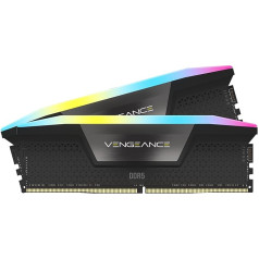 Corsair VENGEANCE RGB DDR5 RAM 32GB (2x16GB) 7000MHz CL34 Intel XMP iCUE saderīga datora atmiņa - melna (CMH32GX5M2X7000C34)