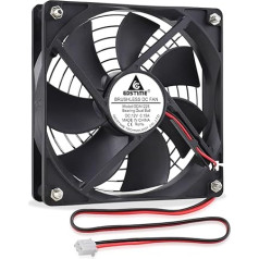 GDSTIME 120 mm Case Fan 120 mm Fan 120 mm PC Fan 120 x 25 mm Dual Ball Bearing 12 V Computer Fan 2000 RPM DC Brushless Fan for Workstation PSU Receiver Projector