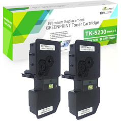 GREENPRINT saderīgas tonera kasetnes TK5230 TK-5230 2 Black High Capacity 2600 Pages priekš Kyocera ECOSYS P5021 P5021cdn P5021cdw M5521 M5521cdn M5521cdw M5521cdw Printeri - iepakojums var atšķirties