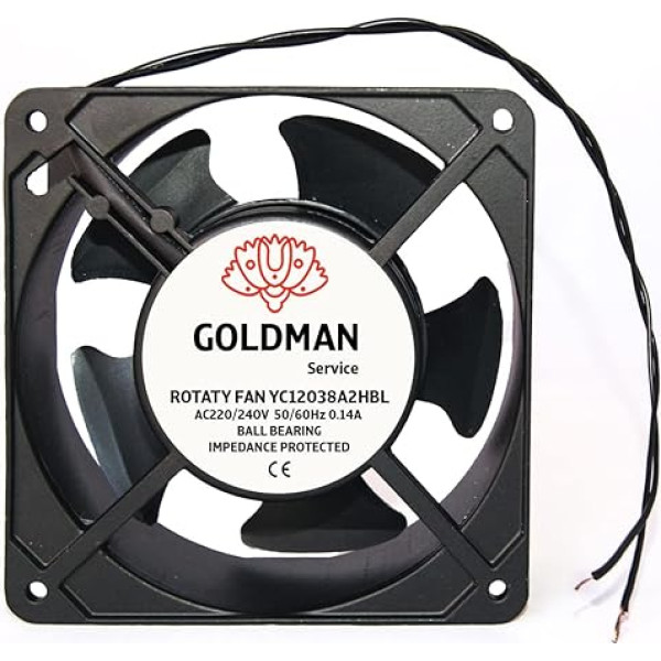 Axial Fan Cooling 120 x 120 x 38 mm Extractor for Cooling and Heat Dissipation of Machines and Air Circulation