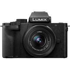 Panasonic Lumix DC-G100DKEGK Micro Four Thirds bezspoguļa kamera ar objektīvu Lumix G Vario 12-32mm F3.5-5.6, 20,3 MP, 4K 30p un FHD 60 video, videokamera, brīvā leņķa monitors, USB-C uzlāde, melna