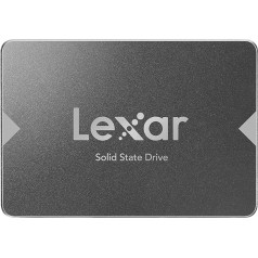 Lexar NS100 2,5 collu SATA III (6 Gb/s) iekšējais SSD 2 TB, cietvielu disks, līdz 550 MB/s lasīšanas ātrums, iekšējais SSD portatīvajiem datoriem, galddatoriem/PC (LNS100X002T-RNNNG)