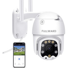 FULLWARD 3MP Āra drošības kamera Human AI Motion Detection PTZ Dome 2.4G WiFi Home Security CCTV kamera Nakts redzamība 2-Way Audio Ūdensizturīga bezvadu kamera, P6slite App