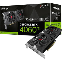 PNY GeForce RTX™ 4060 Ti 16GB XLR8 Gaming Verto Overclocked Dual Fan Grafiskā karte DLSS 3