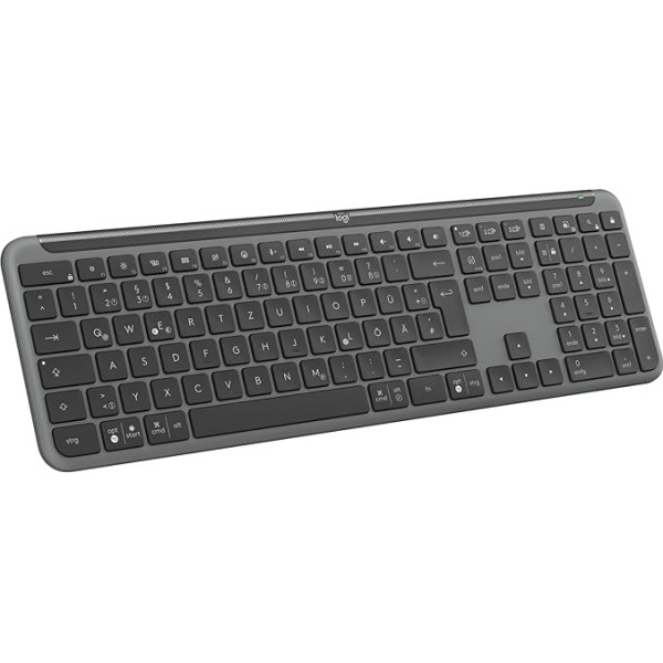 Logitech Signature Slim K950 Wireless Keyboard, Slim Design, Switch Between Devices While Typing, Quiet Typing, Bluetooth, Multi-OS, Windows, Mac, Chrome, DEU QWERTZ Layout, Graphite