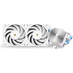 Thermalright Frozen Edge 240 White Liquid CPU ūdens dzesētājs ar 120 mm PWM ventilatoru, 240 White Cold Row specifikācija, integrēts ūdens radiators AMD/AM4/AM5, Intel LGA1700/1150/1151/1200/2011