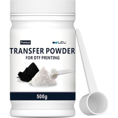 LCL DTF-Pulver 500 g /17,6 oz schwarzes digitales Transfer-Schmelzklebstoff DTF PreTreat Transferpulver für schwarze oder dunkle Kleidungsstücke für alle DTF und DTG-Drucker auf allen Stoffkompatiblen