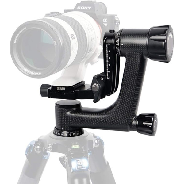 SIRUI PH-10 Gimbal Carbon Gimbal galvas 360° panorāma, līdz 15 kg slodzes, saderīga ar Arca Swiss sistēmu