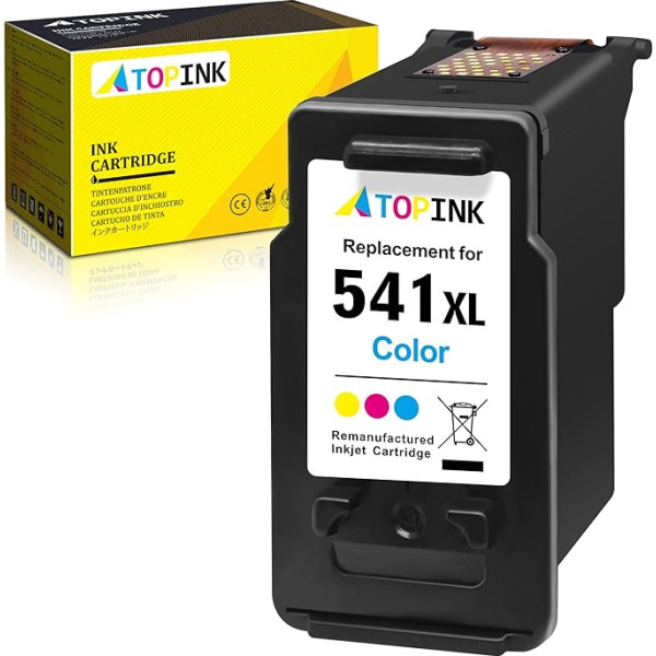 ATOPINK 541XL atjaunota tintes kasetne Canon CL-541XL 541XL (1 krāsaina) priekš Pixma TS5150 TS5151 MG3650s MG3650s MG3650 MG4250 MG3600 MG3550 MG3200 MG3150 MG3250 MG3250 MX4 75 MX57535 MX395 Printeris