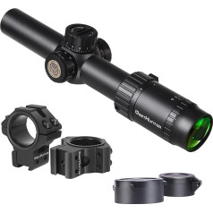 WestHunter Optic HD 1-6x24 IR SFP Rifle Scope for Hunting, 30mm, Red-Green Lighting, Precision Tactical 1/5 MIL Shooting Rifle Scopes | 2 Types of Crosshairs