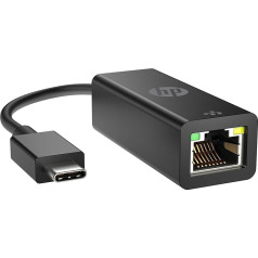 HP USB C ir RJ45 tinklo adapteris su būsenos šviesos diodu - juodas