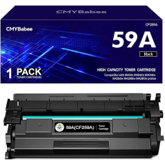 CMYBabee CF259A 59A (bez mikroshēmas) tonera kasetne, kas ir saderīga ar HP 59A 59X CF259A CF259A CF259X priekš HP Laserjet Pro M404dn MFP M428fdw M428dw M428fdw M428fdn M404dw M404dw M404n M304 Printeris (melna, 1-Pack)