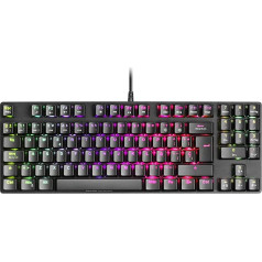 Mars Gaming MKREVOPROWBRES Black, Mehāniskā RGB spēļu tastatūra, TKL+ NUM, brūns slēdzis, spāņu valodā