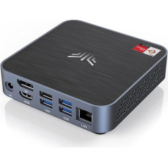 NiPoGi Windows Mini PC, AM02 AMD Ryzen 300U 8GB DDR4 256GB SSD Mini galddators, Mini spēļu dators Atbalsta DP + HDMI 4K, RJ45-LAN, Dual WLAN Micro Business PC