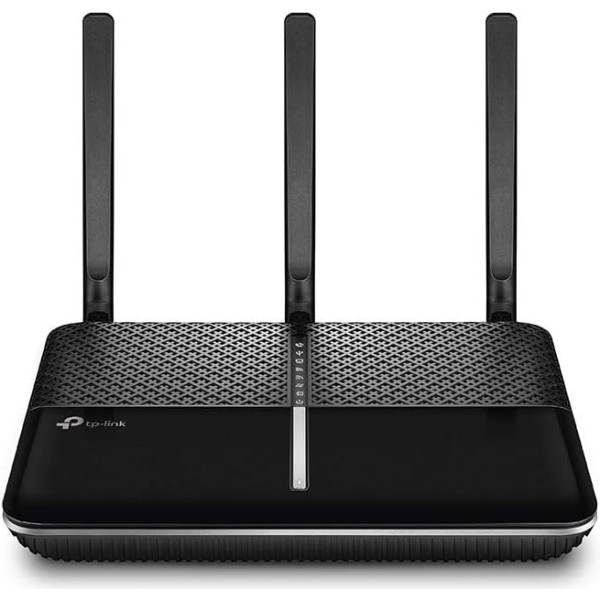 TP-Link Archer VR600v AC1600 WLAN telefonijos VDSL DSL modemas maršrutizatorius (1300 Mbps 5GHz, 300 Mbps 2,4GHz, suderinamas su Telekom / 1 & 1 / Vodafone / O2, DECT pagrindas ir medijos serveris, skirtas tik Vokietijai), juodos spalvos