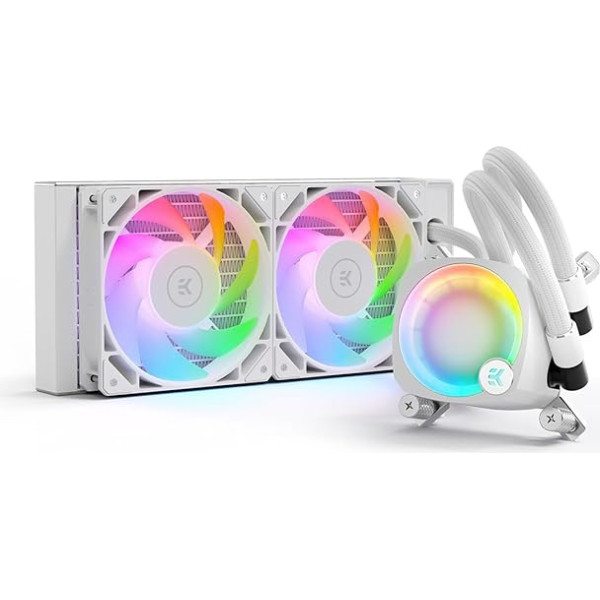 EK Nucleus AIO CR240 Lux White D-RGB универсальный жидкостный процессорный кулер с вентиляторами EK FPT, водяное охлаждение компьютерных компонентов, 120 мм в