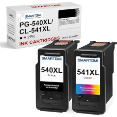 SMARTOMI 2 PG-540XL CL-541XL tintes kasetņu komplekts ar atjaunotu PG-540XL CL-541XL tinti Pixma TS5150 MX475 MG3650 MG3150 MG4250 MG3550 MX395 MG3650S MG2250 MG2150 MG2150 MG21000 10