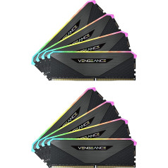 Corsair Vengeance RGB RT 256GB (8 x 32GB) DDR4 3200MHz C16 atmiņa (dinamiskais RGB apgaismojums, optimizēta AMD 300/400/500 sērijai, Intel 300/400/500 sērijai) melna