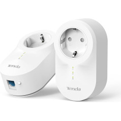 Tenda PH6 Powerline Adapter KIT, AV1000 Gigabit WLAN Steckdose Internet (2 Pack, 1000 MBit/s, Homeplug AV2, Energiesparmodus, Plug & Play, ideal für 4K-Streaming und Online-Gaming) weiß