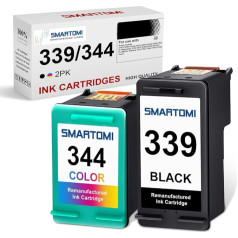 SMARTOMI 2 339 344 tintes kasetņu iepakojums atjaunotām HP 339 344 tintes kasetnēm HP DeskJet 5740 5940 6540 6540 6620 6840 6940 6940 6980 9800 PhotoSmart 2575 2610 8450 8750 D; 5160 Pro B8350 OfficeJet 7110