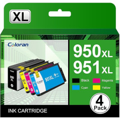 Coloran 950 XL 951 XL Druckerpatronen kompatible für HP 950XL 951XL für HP Officejet Pro 8100 8610 8600（4er-Pack，Schwarz Cyan Magenta Gelb）